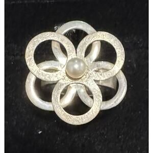 Sterling Silver Size 8.5 Ring With White Cultured Pearl